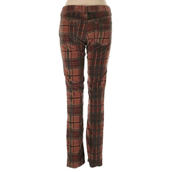 Free People Vintage Plaid Corduroy Skinny Pants - Picture 2 of 5
